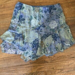 Free People Floral Mini Skirt - Blue and Green....never worn... Didn't Fit Me.